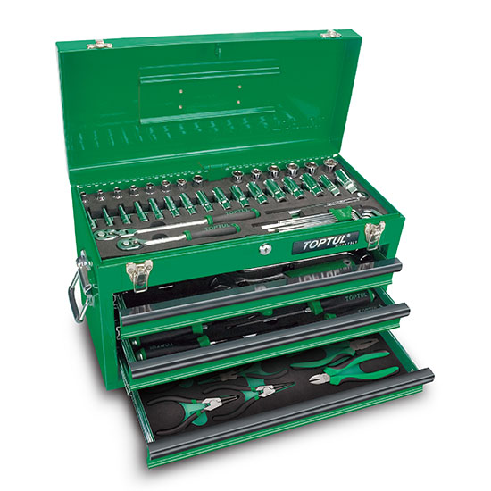 82pcs Professional Mechanical Tool Set W 3 Drawer Tool Chest