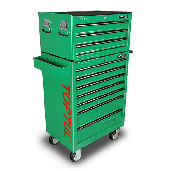 W/3 Drawer Tool Chest + W/7 Drawer Tool Trolley (GENERAL SERIES) GREEN