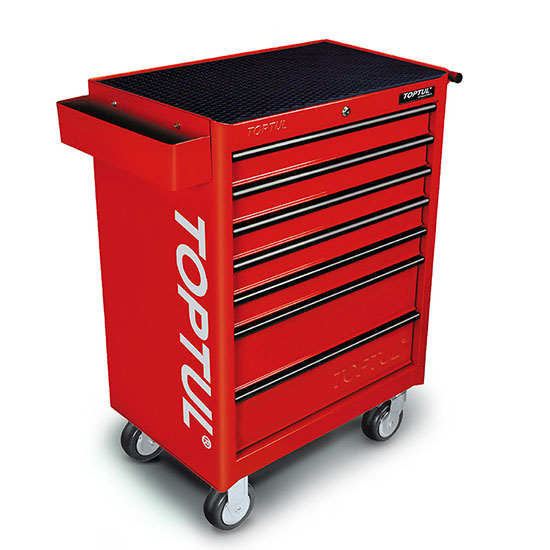 W/7-Drawer Tool Trolley - 261PCS Mechanical Tool Set (GENERAL SERIES) RED
