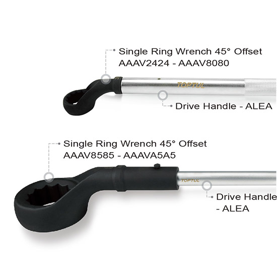 Single Ring Wrench 45° Offset