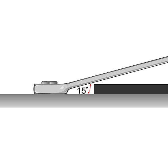 Long Combination Wrench 15° Offset - METRIC (Mirror Polished)