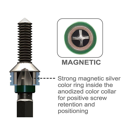 1/4" Hex Shank Phillips Quick Change Magnetic Power Bits