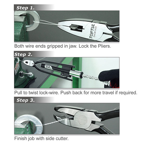 Reversible Safety Wire Twisting Pliers - TOPTUL The Mark of